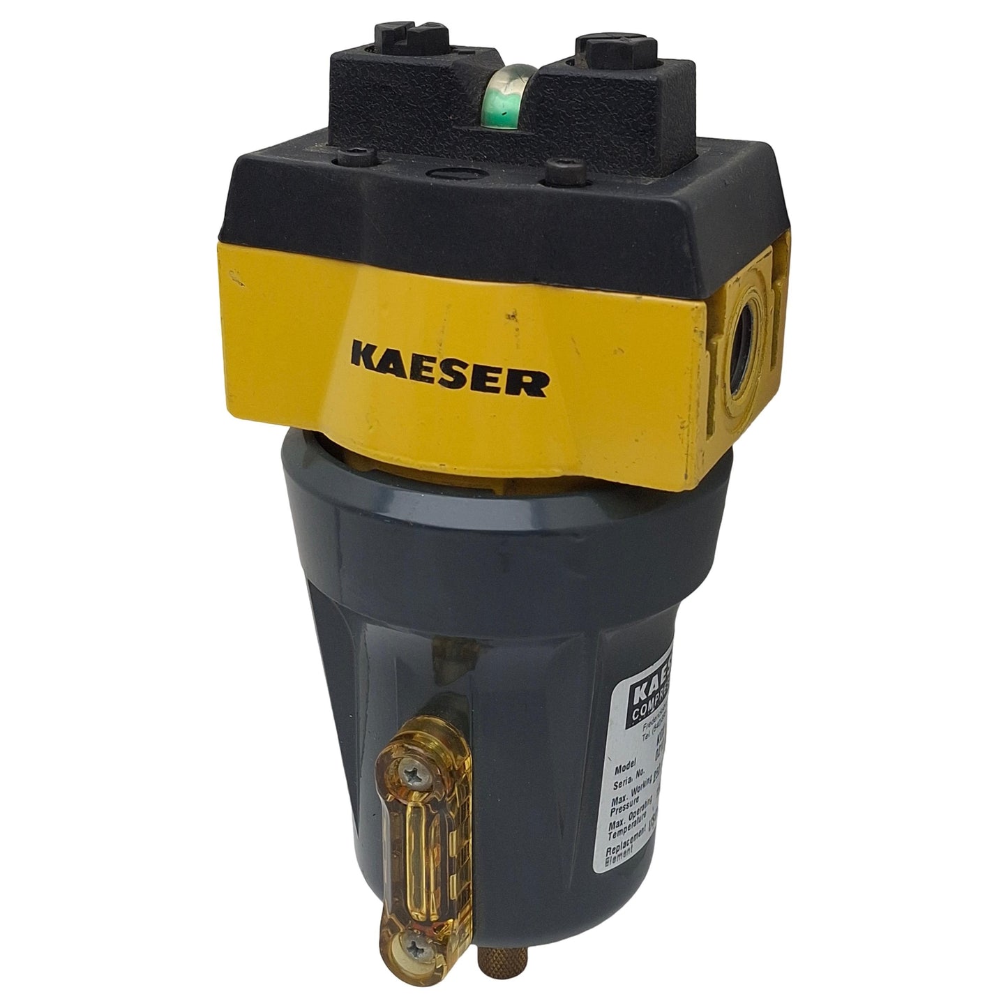 Used Kaeser Compressors KOX-20 Compressed Air Filter, 250psi Max, 1/2in NPT, w/Filter