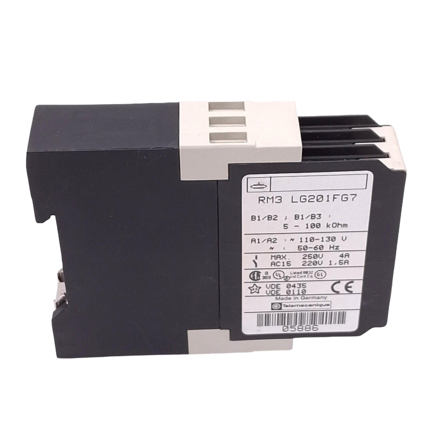 Used Telemecanique RM3LG201FG7 Liquid Level Relay, 110-130VAC Control, 5A Max
