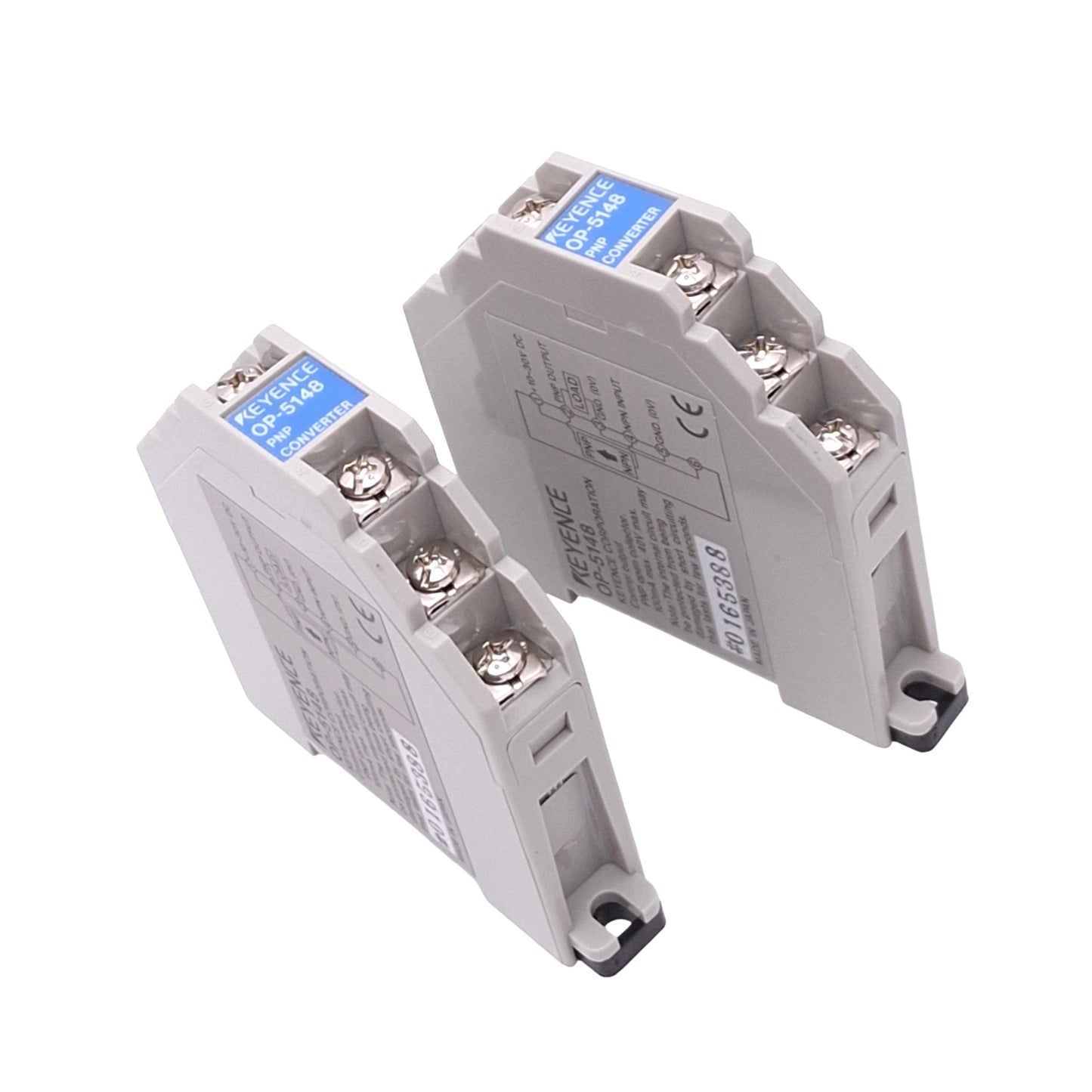 Used Lot of 2 Keyence OP-5148 PNP Adapters, 10-30VDC, NPN to PNP Open, 10-30VDC