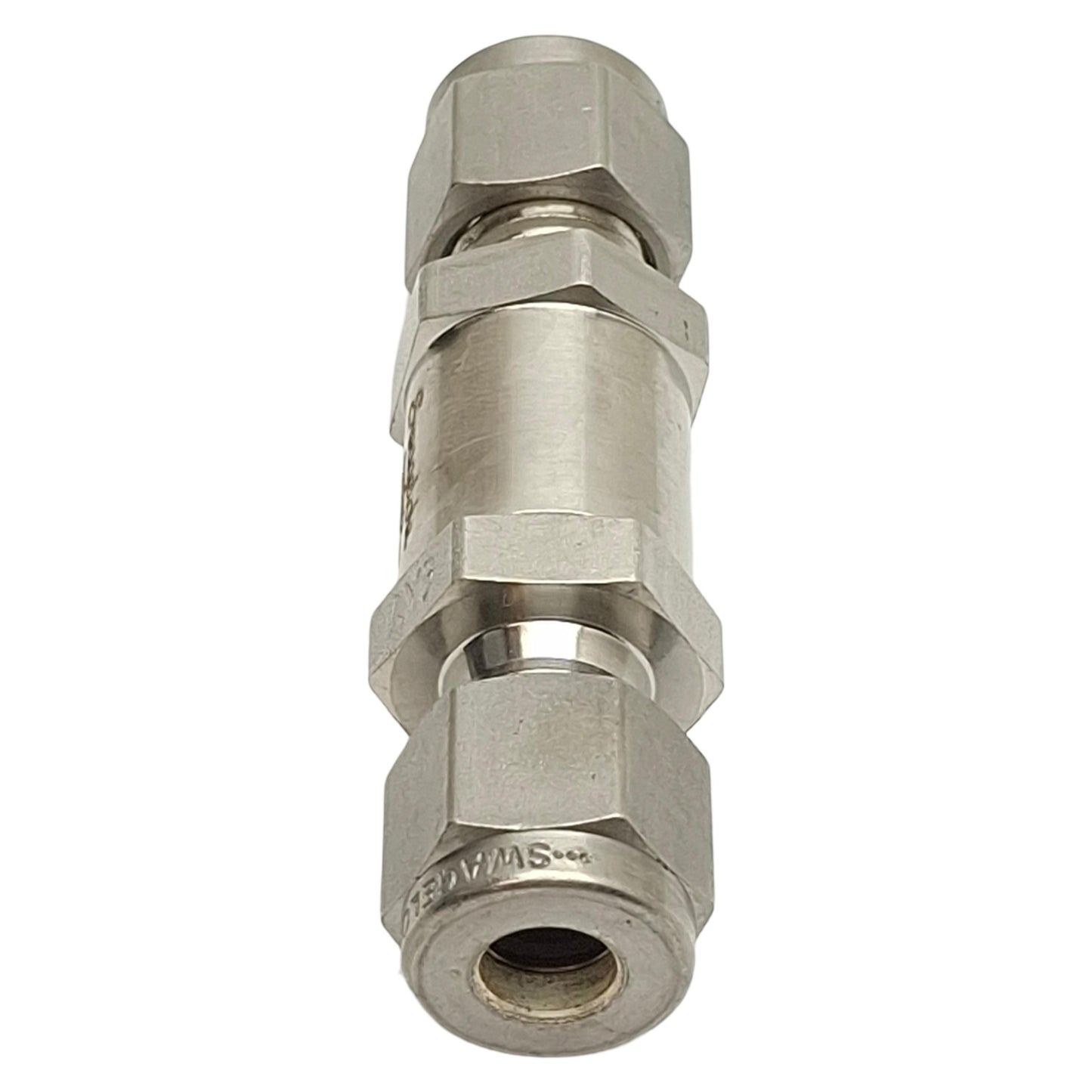 Used Swagelok SS-4C-25 Poppet Check Valve, 1/4in x 1/4in Swagelok Tube Fitting, 25psi