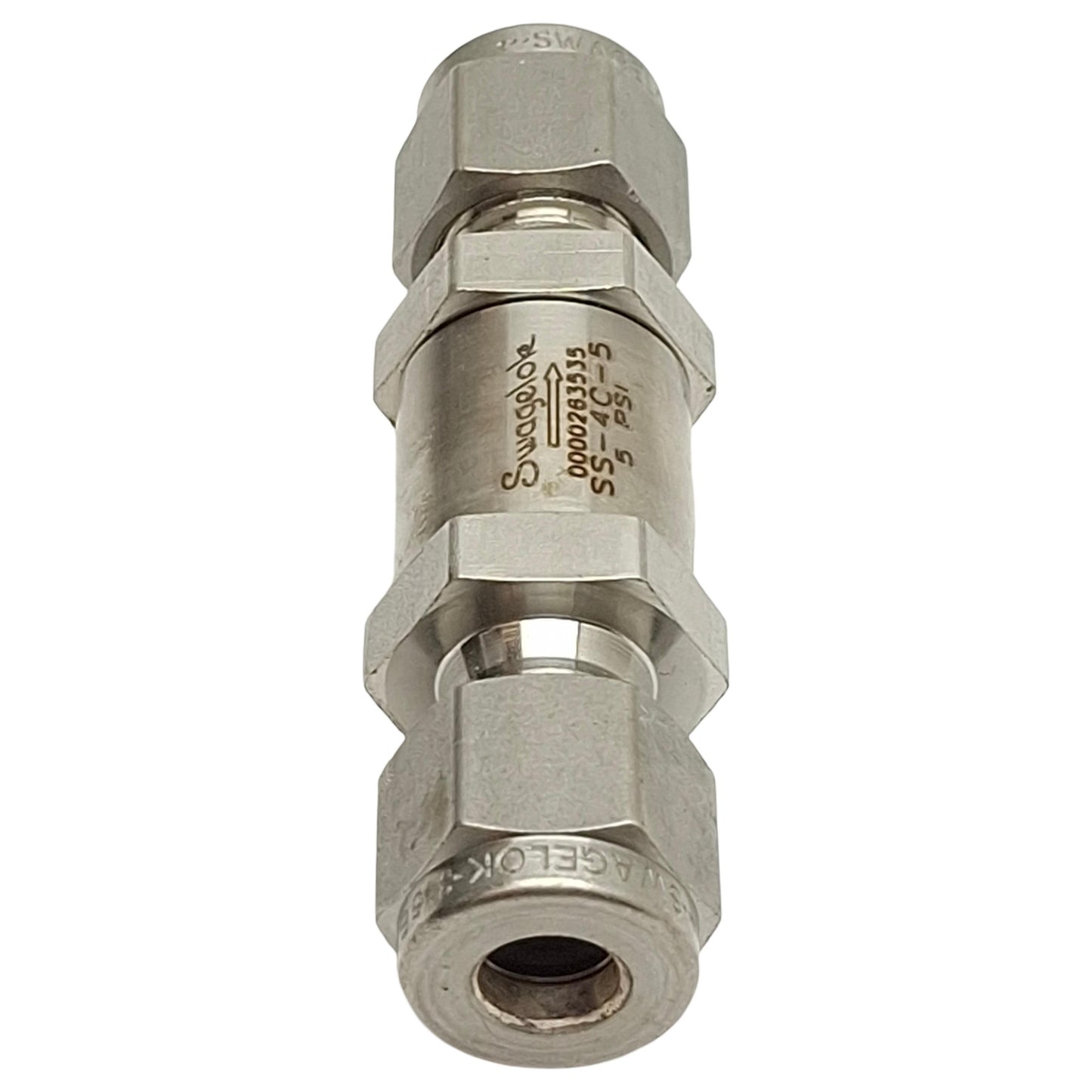 Used Swagelok SS-4C-5 Poppet Check Valve, ø1/4in x ø1/4in Swagelok Tube Fitting, 5psi
