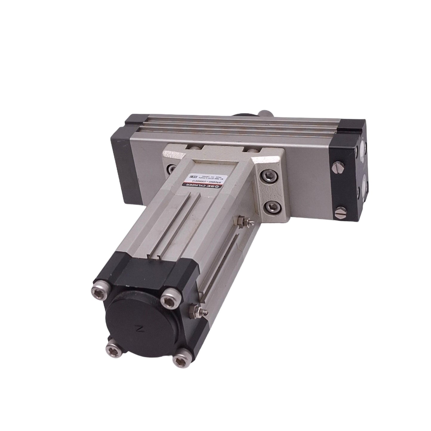 Used SMC MRQBS40-UIA950613 Rotary Actuator, 40mm Bore, 50mm Stroke, 170-190°, 100psi