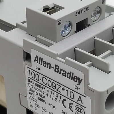New Allen Bradley 100-C09ZJ10 Contactor, 3-Pole, 1NO, 25A 600VAC, 24VDC Coil