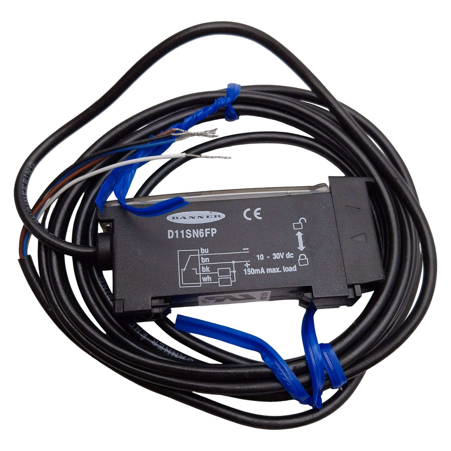 New – Open box Banner Engineering D11SN6FP 43342 Fiber Optic Sensor, NPN, 10-30VDC, DIN Rail