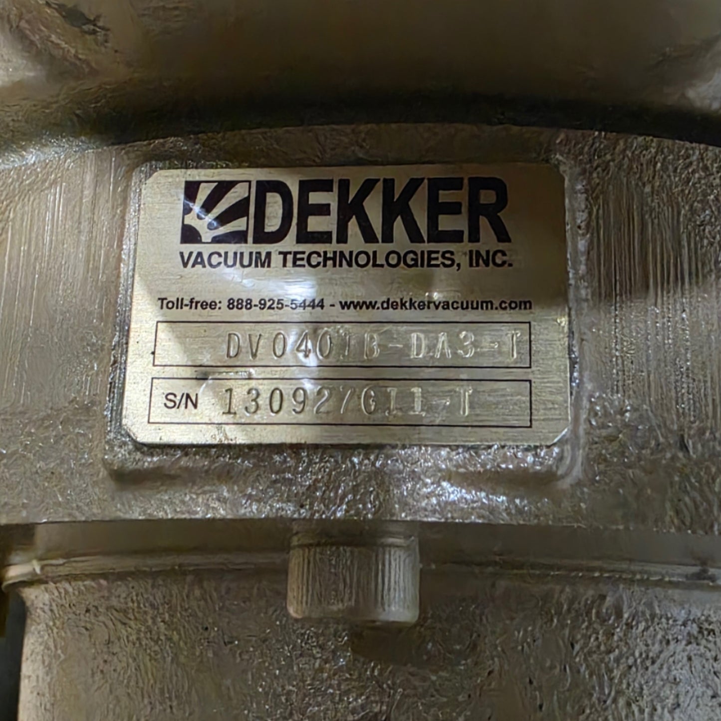 New – Open box Dekker DV0401B-DA3-T Two Stage Liquid Ring Vacuum Pump 400CFM, 1750RPM, 29"HG