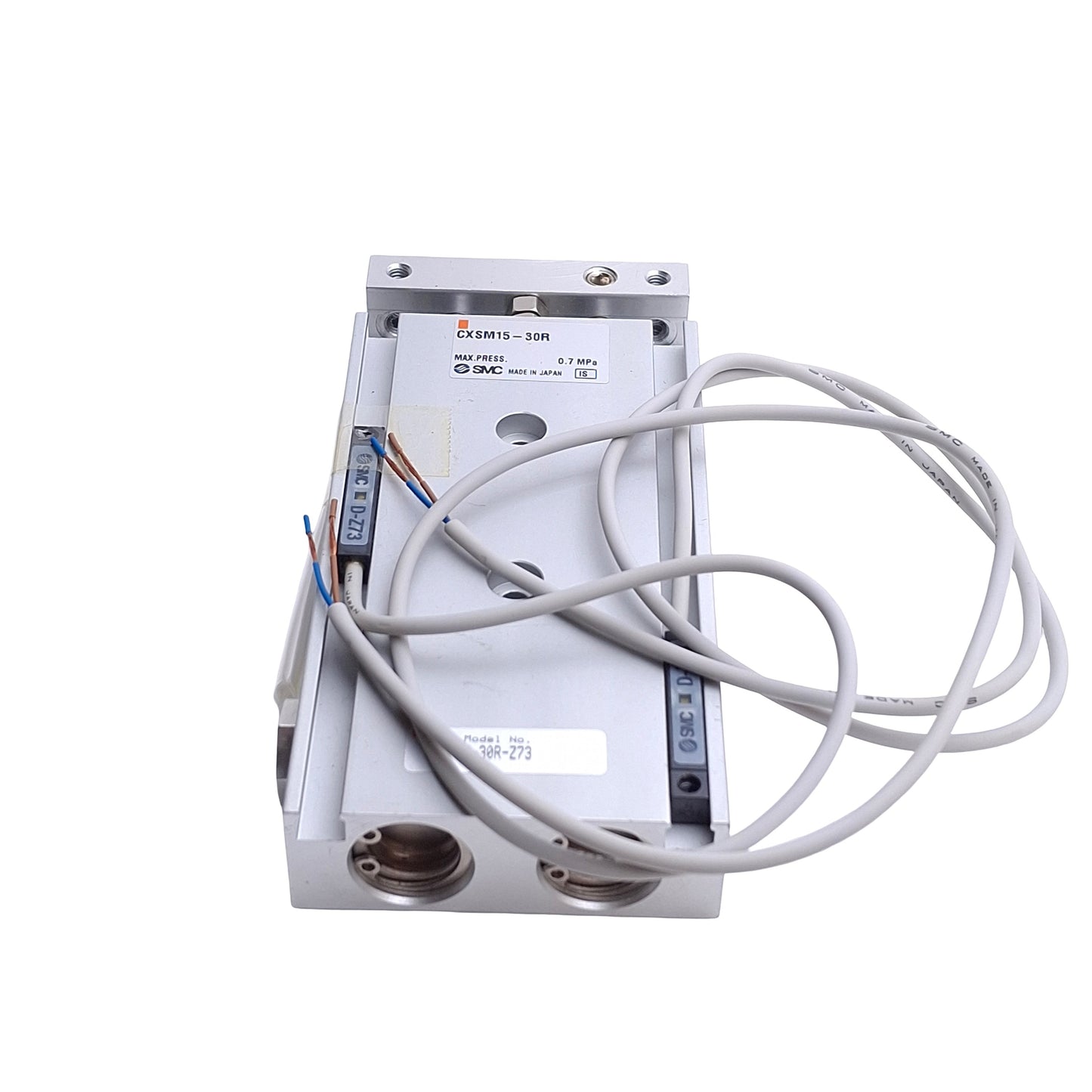 New – Open box SMC CXSM15-30R-Z73 Dual Rod Cylinder, 15mm Bore, 30mm Stroke, 0.7MPa, M5 Ports