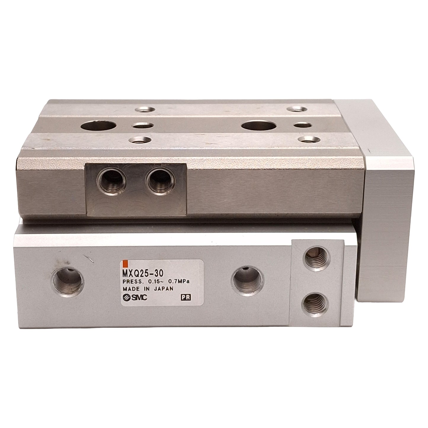 Used SMC MXQ25-30 Pneumatic Slide Table, ø25mm Bore, 30mm Stroke, 0.15-0.7MPa, Rc1/8