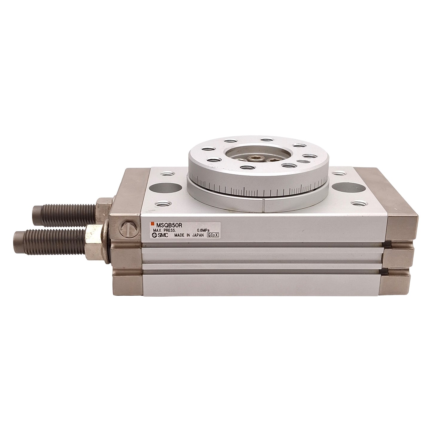 Used SMC MSQB50R Rotary Cylinder, ø25mm Bore, 0-190° Rotation, 0.1-0.6MPa, Rc1/8