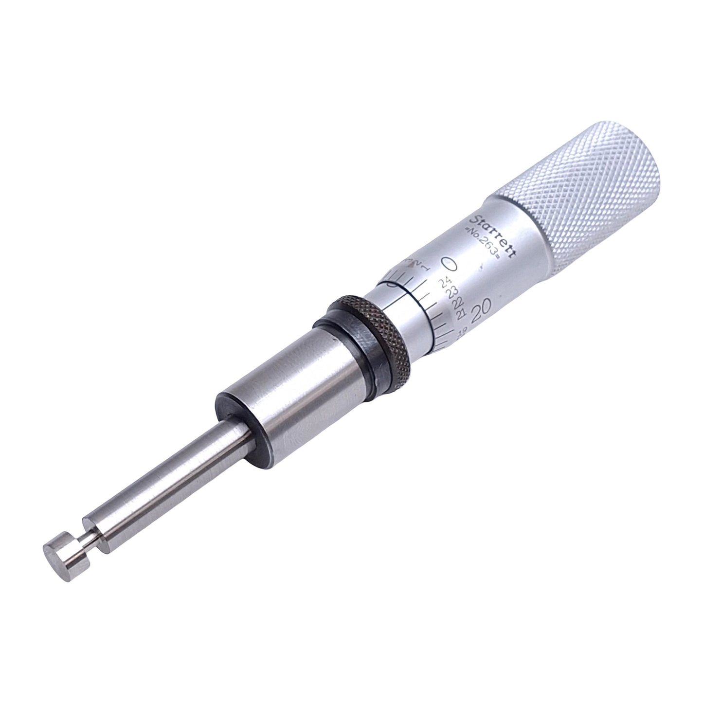 New – Open box Starrett 263L Micrometer Head, 0-1in Range, Flat Tip, 0.001in Grad, Flat Tip