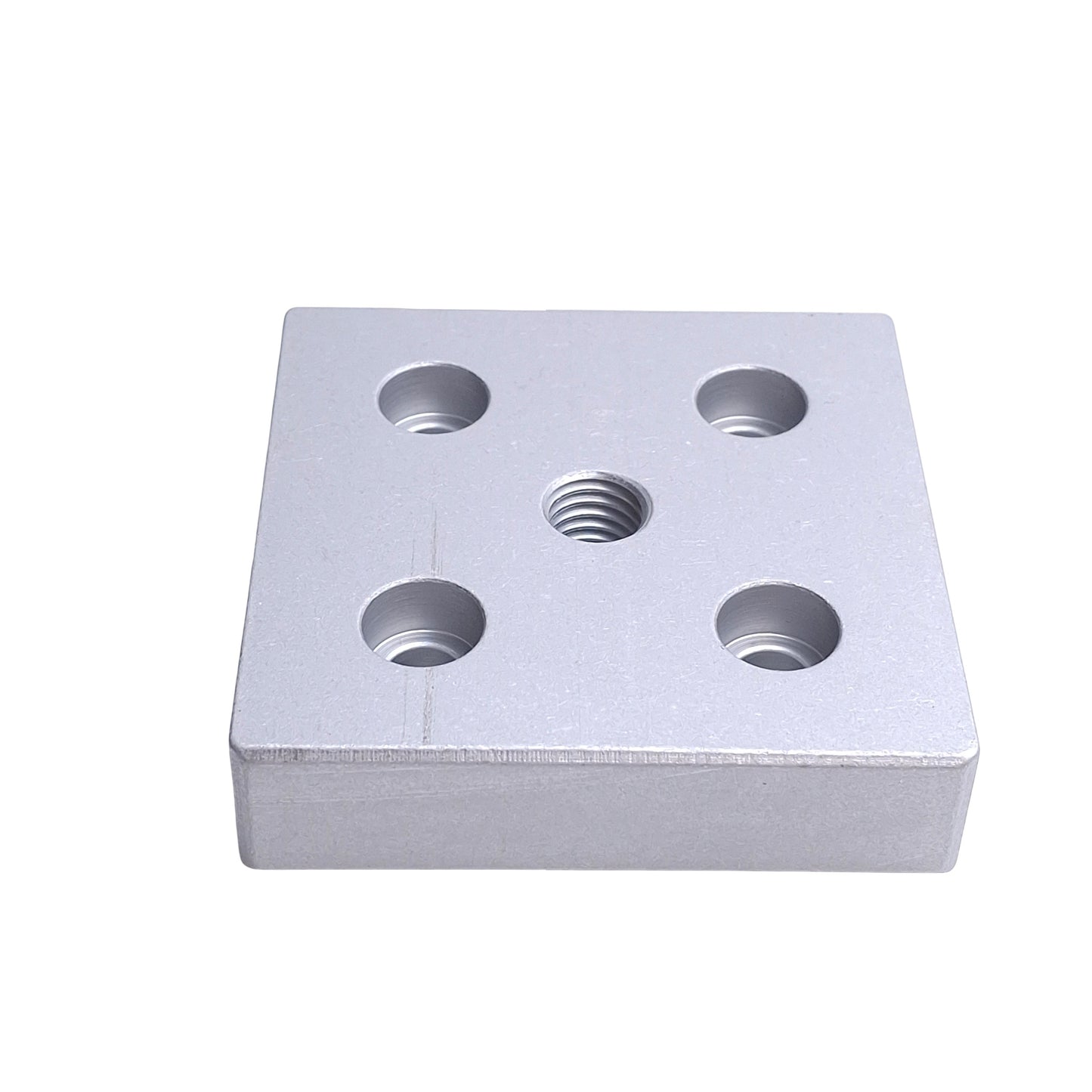 New – Open box Lot of 2 80/20 2140 Center Tap Base Plates 15 Series, 3in x 3in x 0.75in, 1/2-13