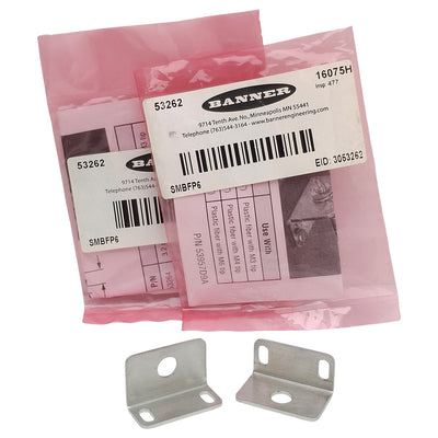 New Lot of 2 Banner SMBFP6 53262 Right Angle Mounting Bracket, Stainless Steel