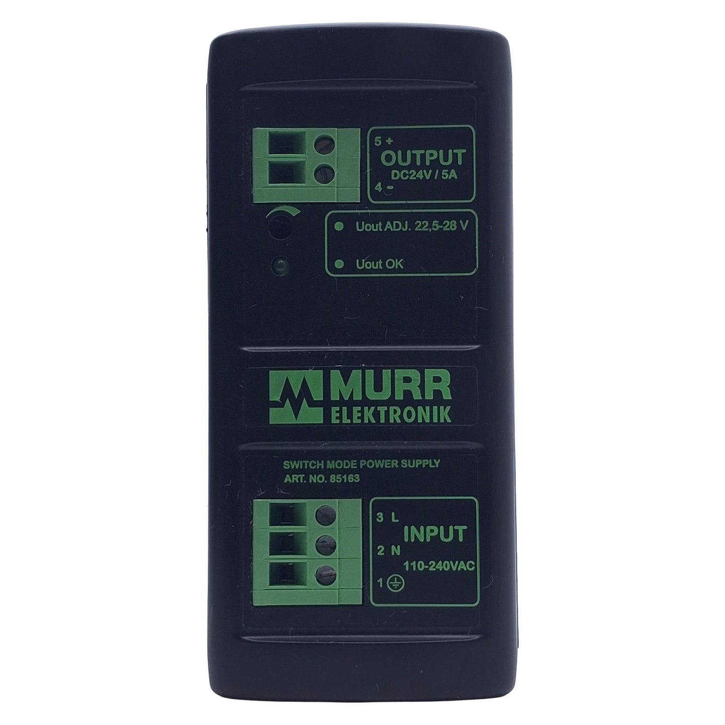 Used Murrelektronik MBS-B 85163 Power Supply 100-265VAC In, 24VDC Out, DIN Rail