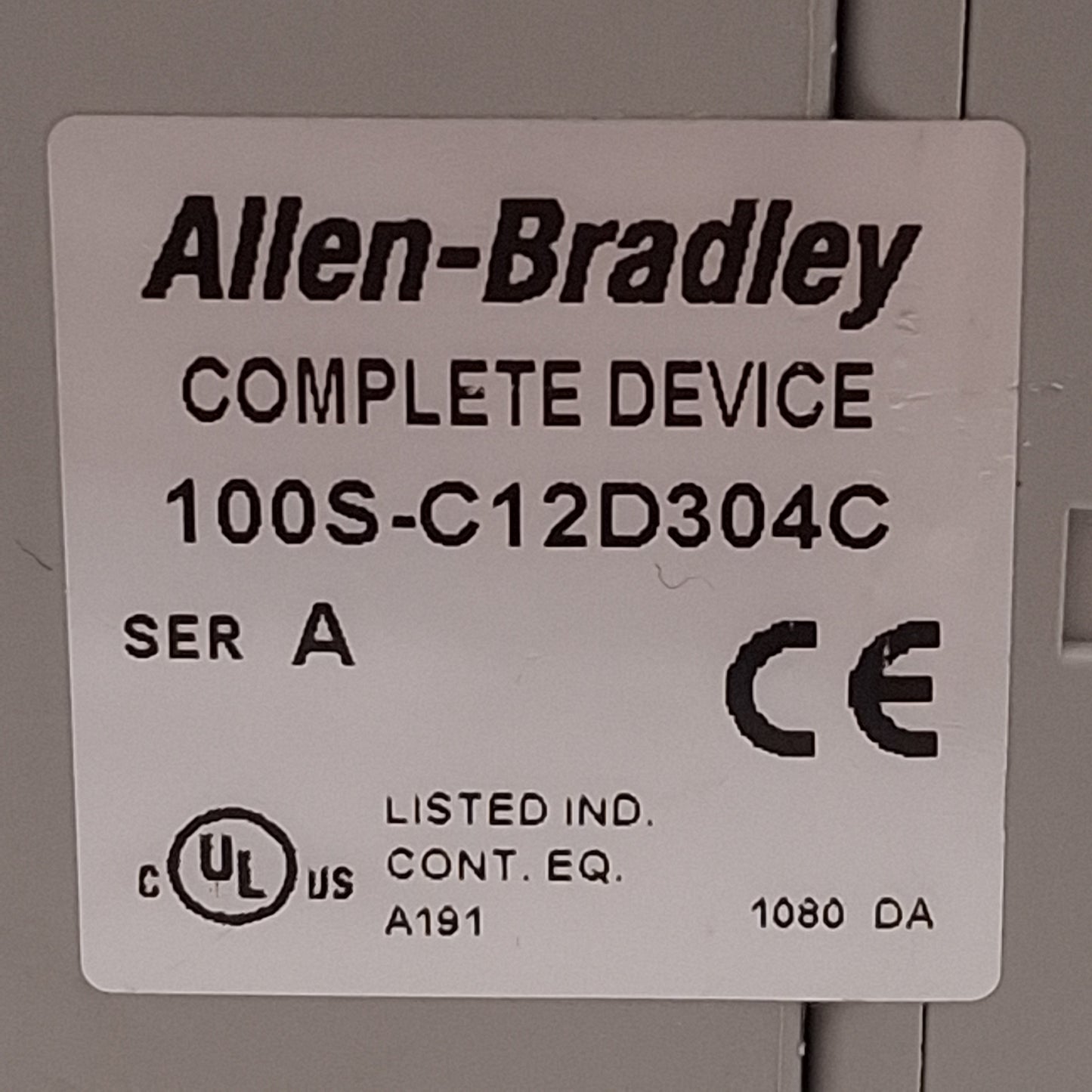 Used Allen Bradley 100S-C12D304C Guardmaster Safety Contactor 12A 3NO+1NC 120VAC Coil