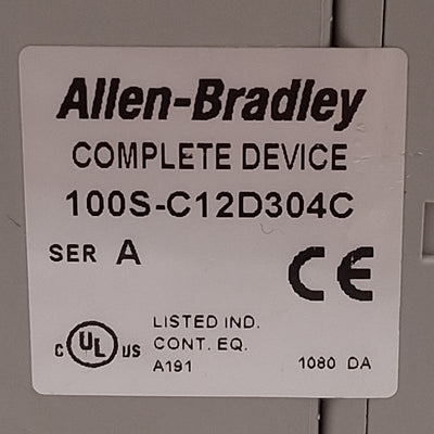 Used Allen Bradley 100S-C12D304C Guardmaster Safety Contactor 12A 3NO+1NC 120VAC Coil