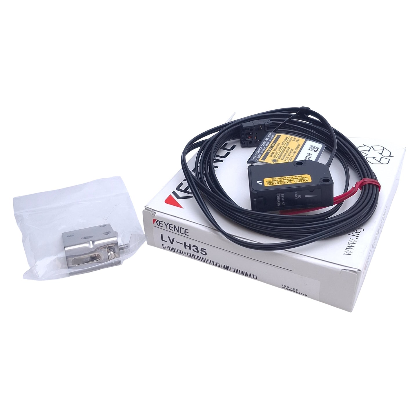 New Keyence LV-H35 Reflective Sensor Head 150-600mm Range, 660nm Wavelength