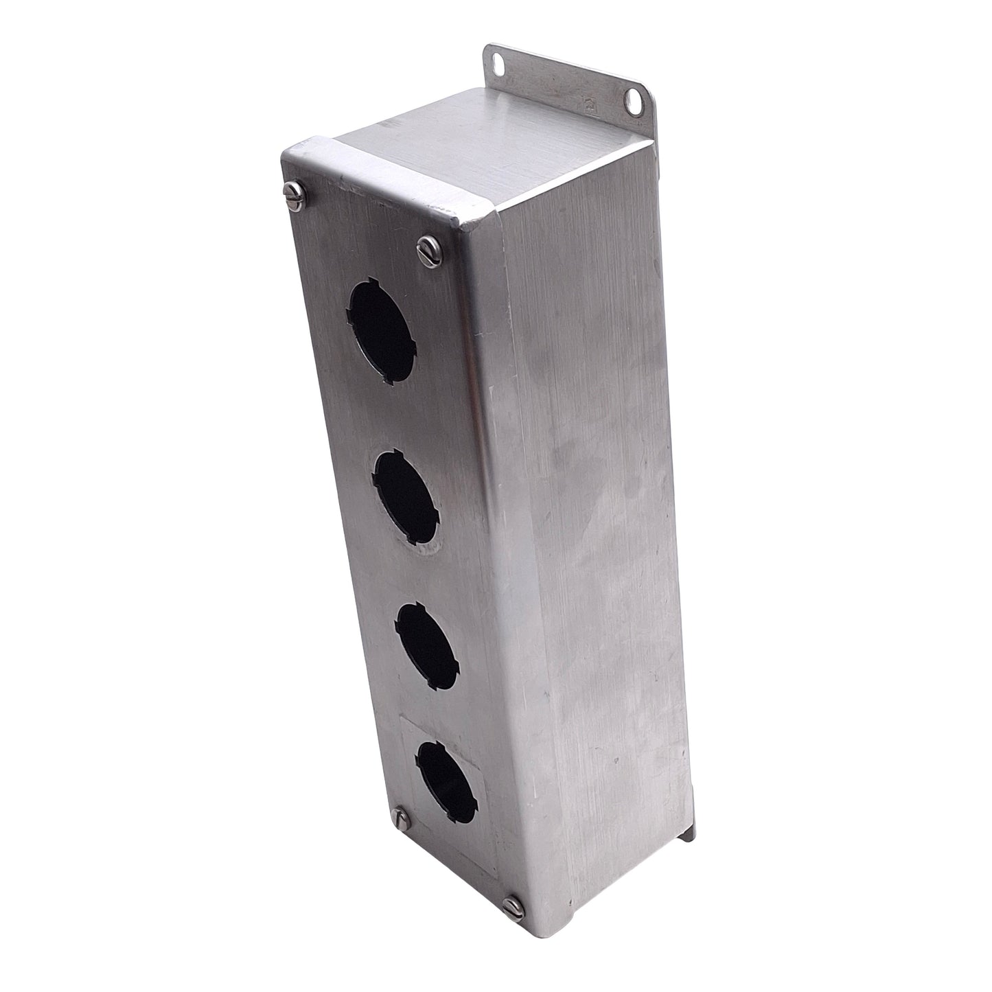 Used nVent Hoffman E-4PBSS 4-Hole Pushbutton Enclosure 30.5mm PB, 304 Stainless Steel