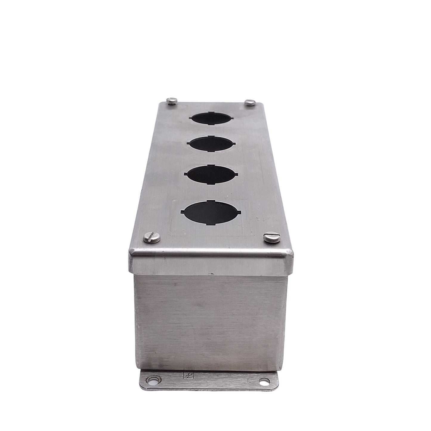 Used nVent Hoffman E-4PBSS 4-Hole Pushbutton Enclosure 30.5mm PB, 304 Stainless Steel