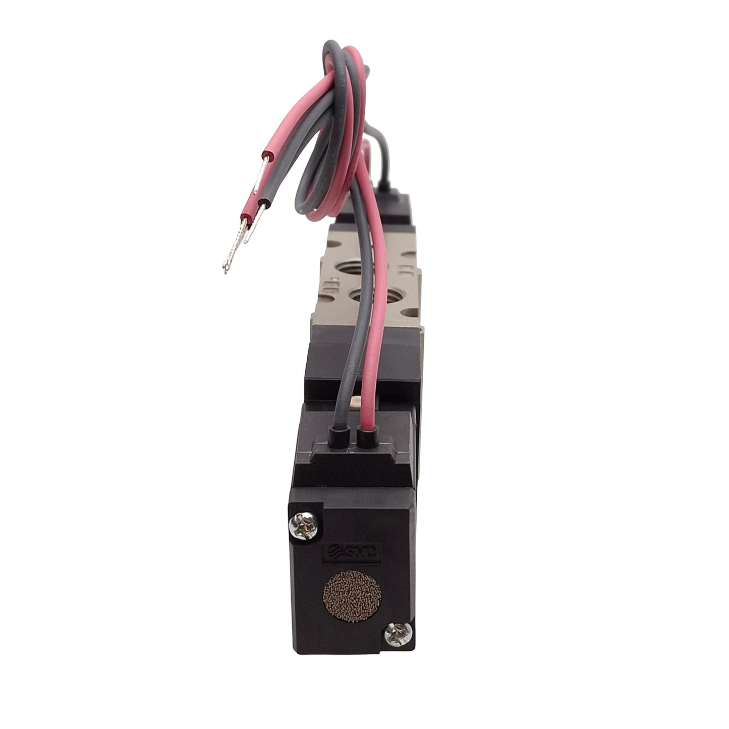 New SMC VFS2420R-5G-02T Solenoid Valve, 3-Pos Exh Center, 1/4in NPTF, 24VDC Coils
