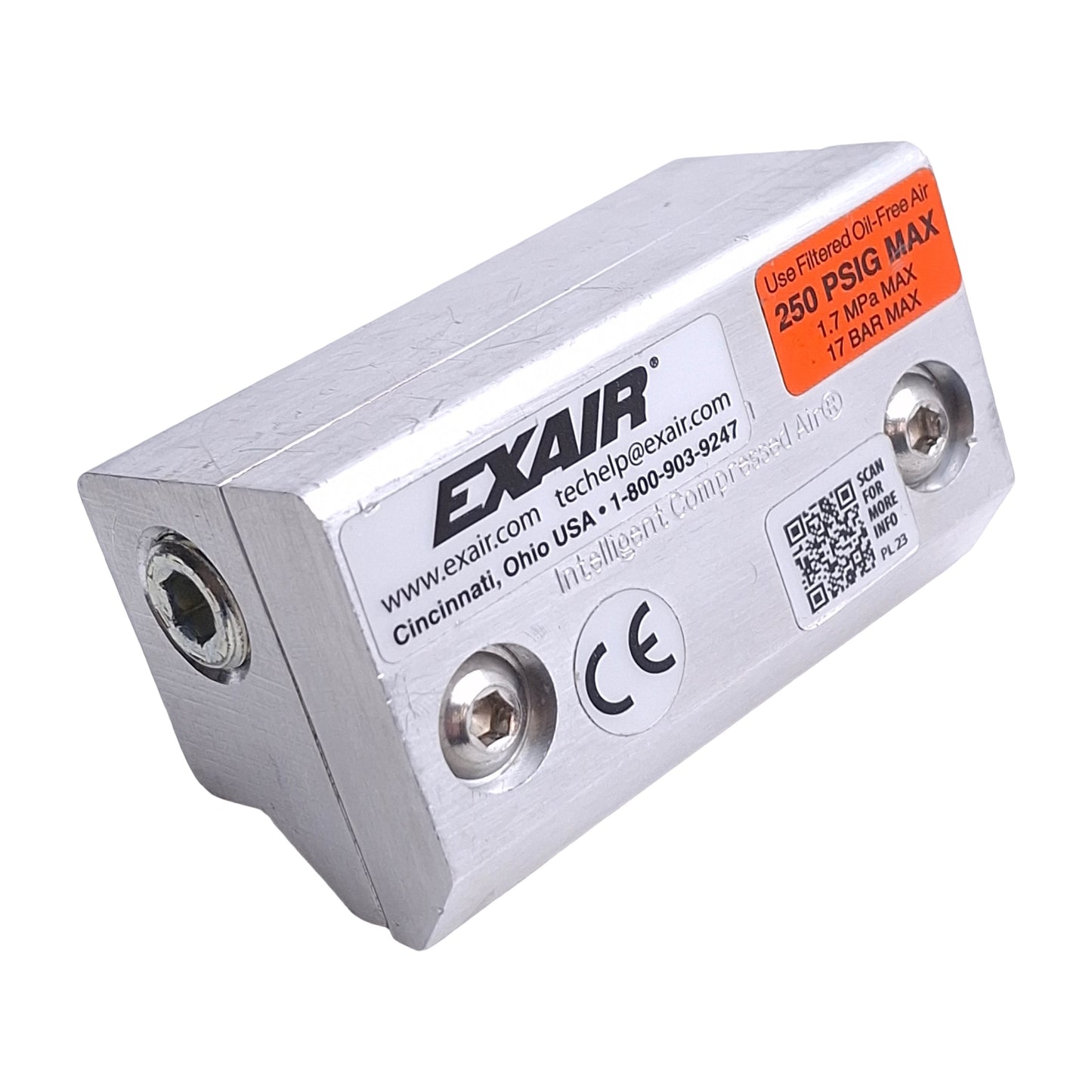 Used Exair 110003 Super Air Knife, 3" Long, 1/4" NPT Port, Aluminum, 250psi Max