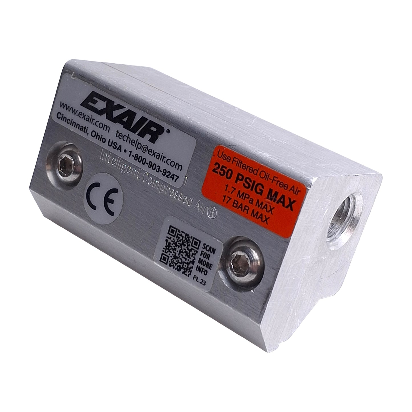 Used Exair 110003 Super Air Knife, 3" Long, 1/4" NPT Port, Aluminum, 250psi Max