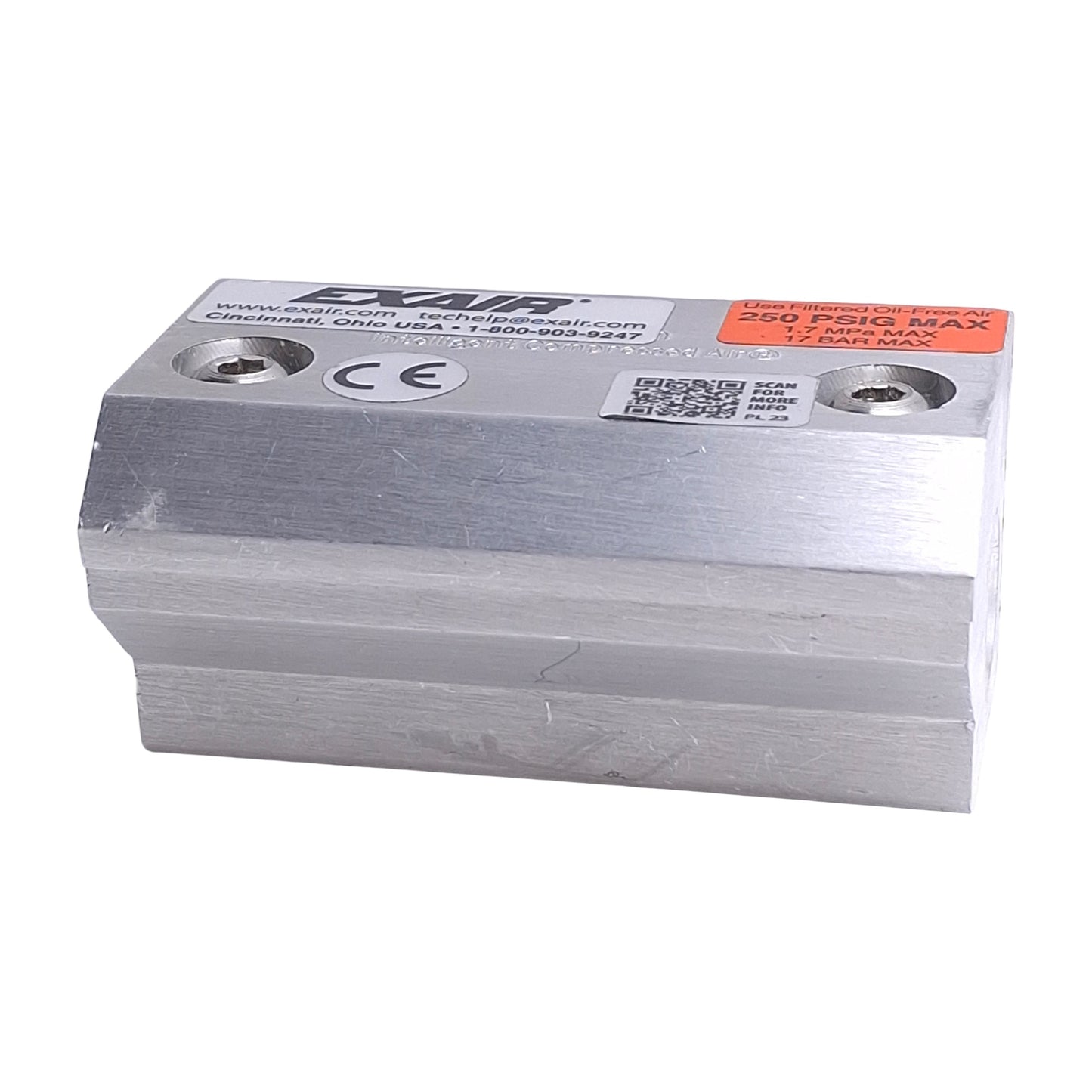 Used Exair 110003 Super Air Knife, 3" Long, 1/4" NPT Port, Aluminum, 250psi Max