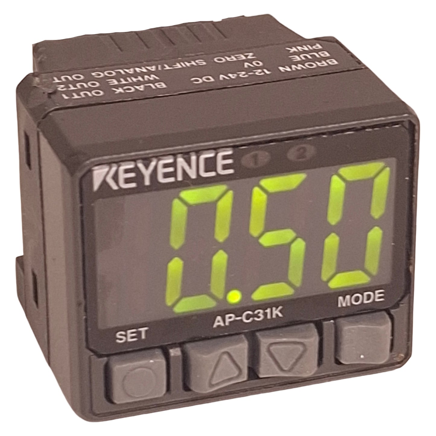Used Keyence AP-C31KP Negative Pressure Switch 0 to -29.9In/Hg, 10-24VDC *No Cable*