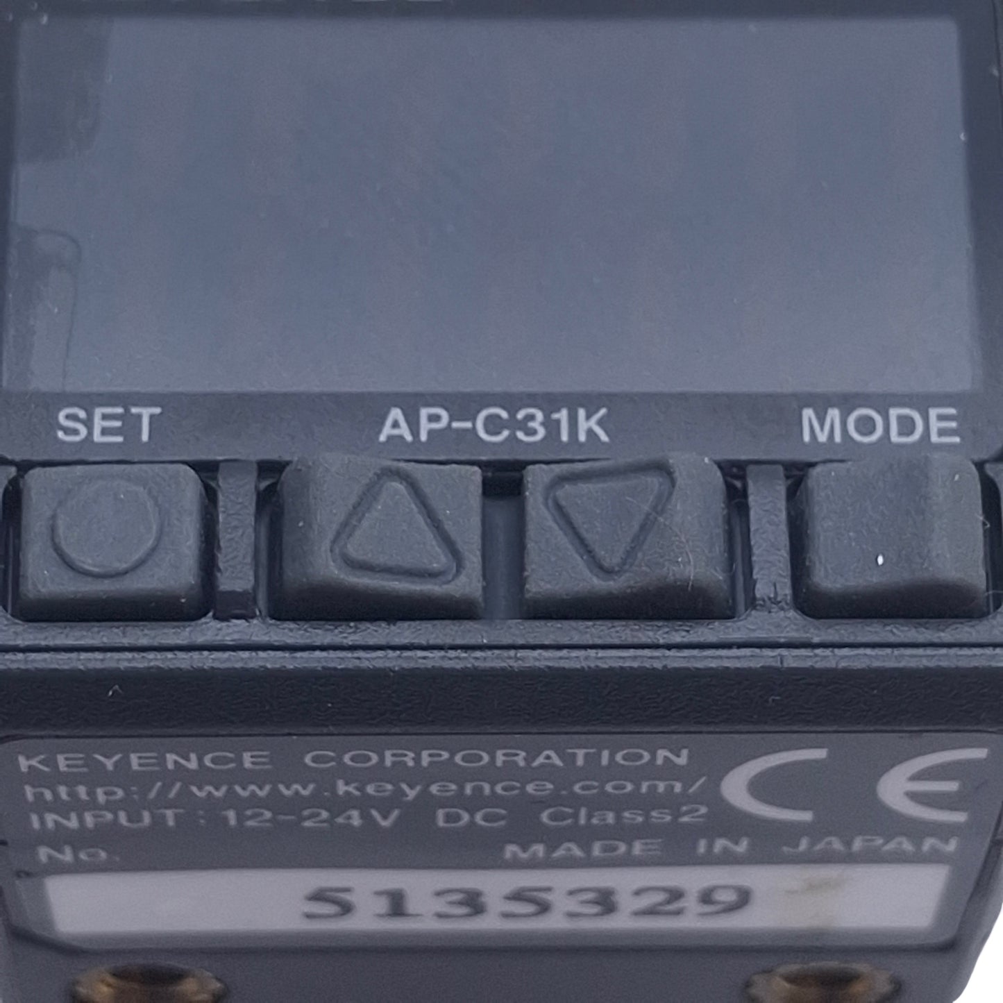 Used Keyence AP-C31KP Negative Pressure Switch 0 to -29.9In/Hg, 10-24VDC *No Cable*