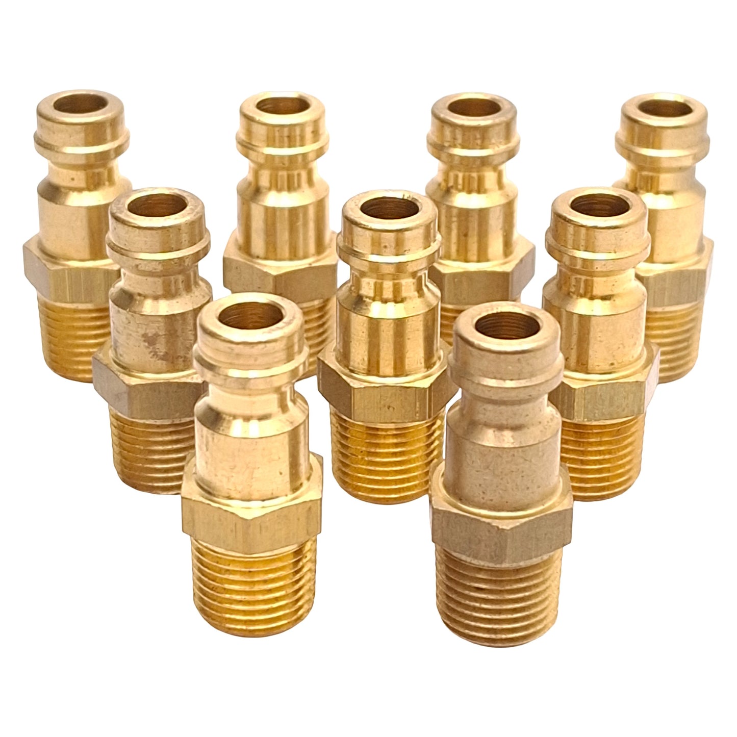 Used Lot of 9 Parker 21SFAN10MXX Rectus Type 21 Quick Coupler Plug, Brass, 1/8in NPT