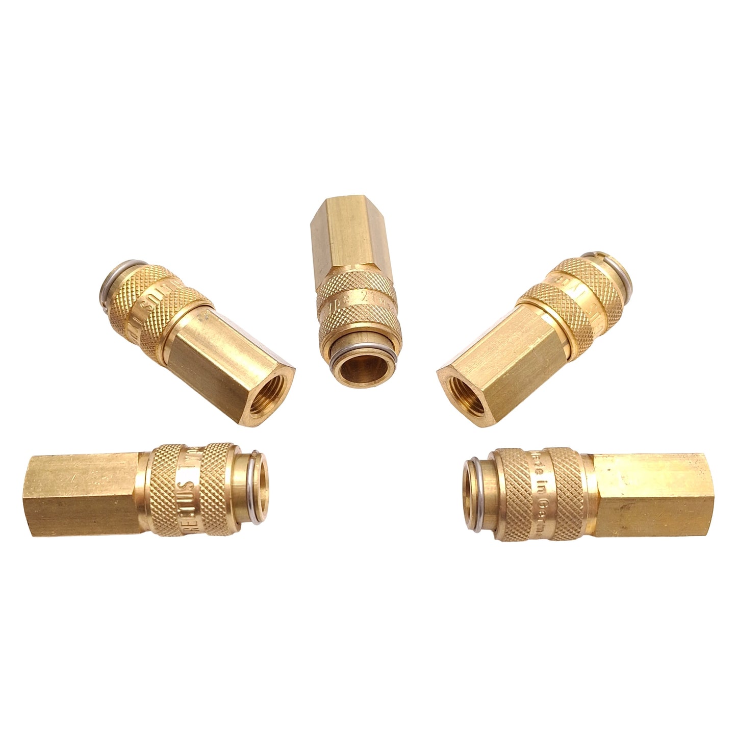 Used Lot of 5 Parker 21KAIK10MPX Rectus Type 21 Quick Coupling, Brass, R1/8 Female
