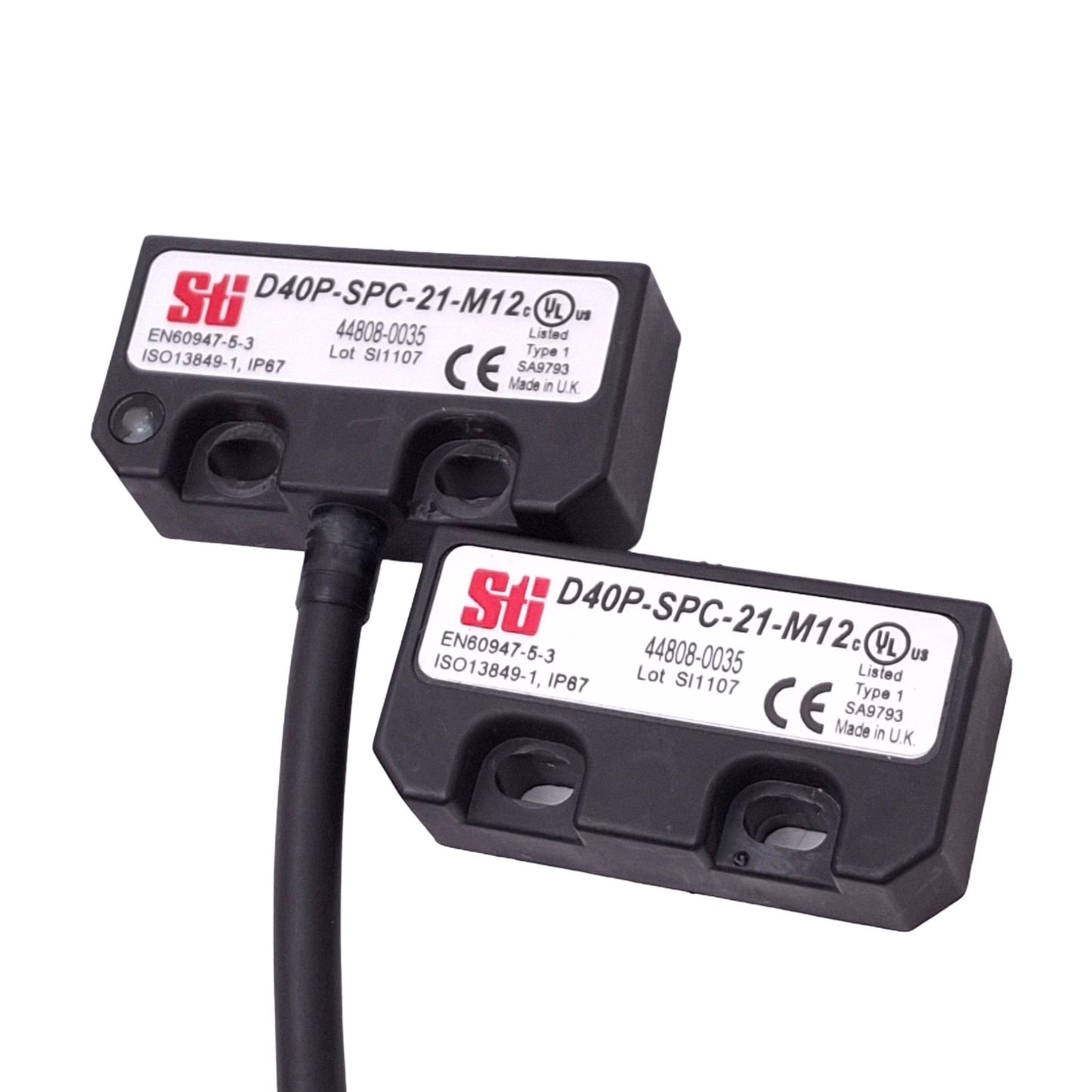 Used STI D40P-SPC-21-M12 Magnetic Safety Switch, 2NC 1NO, M12 8-Pin, 24V DC