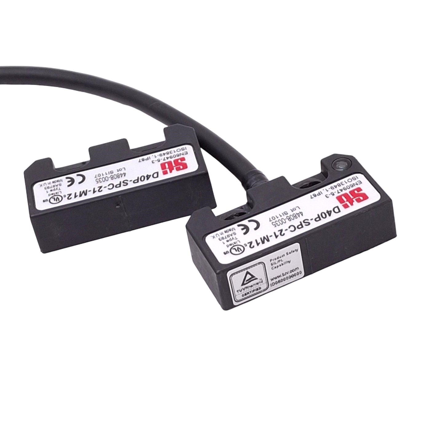 Used STI D40P-SPC-21-M12 Magnetic Safety Switch, 2NC 1NO, M12 8-Pin, 24V DC