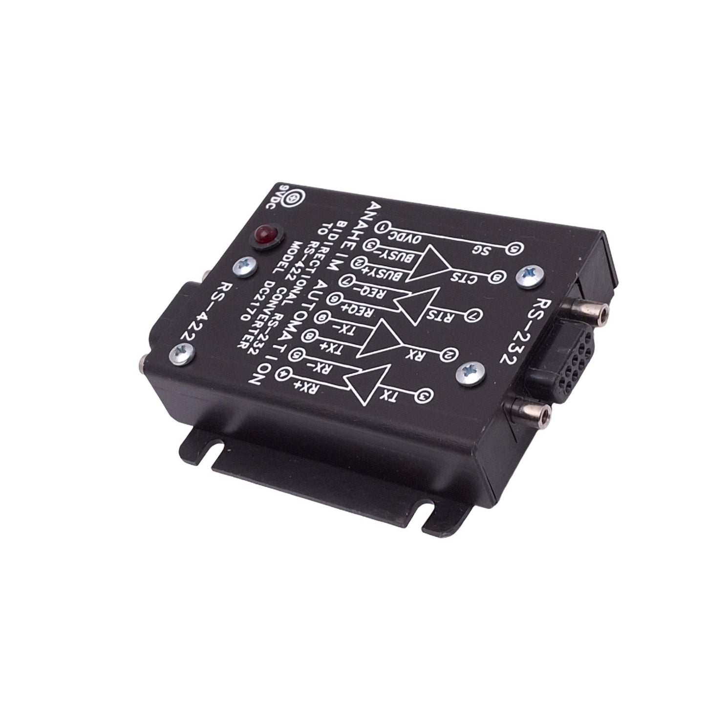 Used Anaheim Automation DC2170 Bidirectional RS-232 To RS-422 Converter, 9VDC, DB9M/F