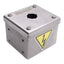Used Hoffman E-1PGBSS Single Hole Pushbutton Enclosure, 22mm Pushbutton, Stainless