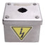 Used Hoffman E-1PGBSS Single Hole Pushbutton Enclosure, 22mm Pushbutton, Stainless