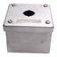 Used Hoffman E-1PGBSS Single Hole Pushbutton Enclosure, 22mm Pushbutton, Stainless