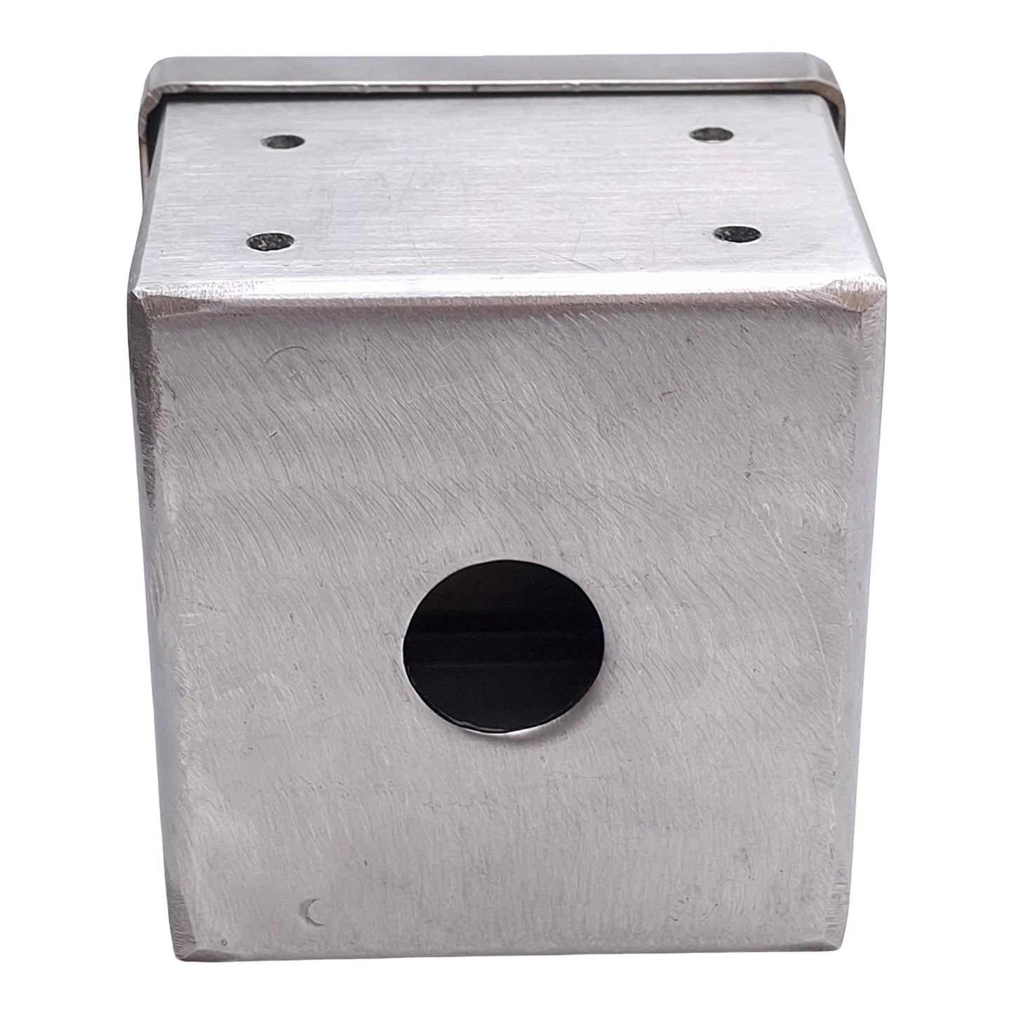 Used Hoffman E-1PGBSS Single Hole Pushbutton Enclosure, 22mm Pushbutton, Stainless