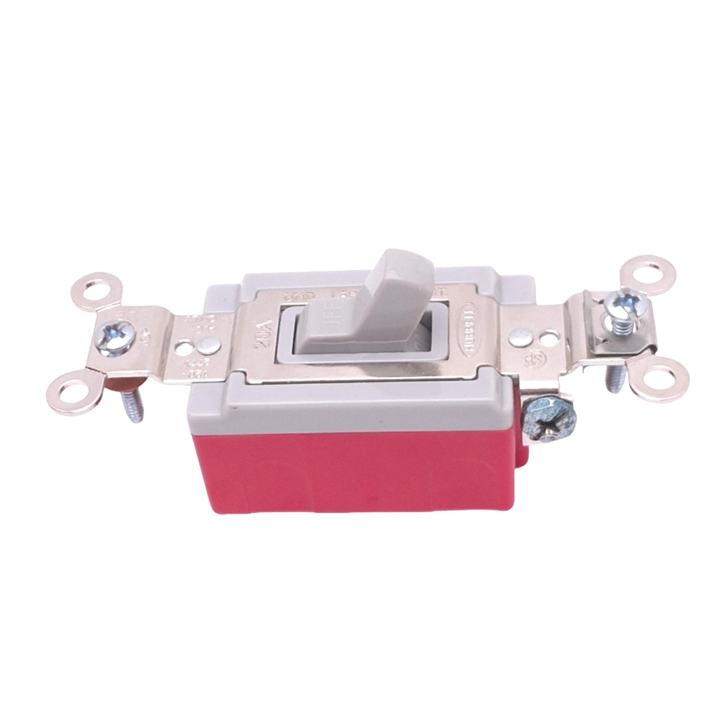 Used Hubbell HBL1385 Heavy Duty Toggle Switch, SPDT, 20A 120-277VAC Max, Grey