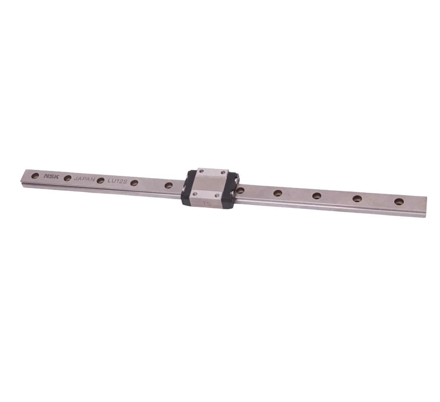 Used NSK LU12-1 Linear Motion Guide Block w/ LU12S-275L Rail, 6.30kN Max, 275mm Rail