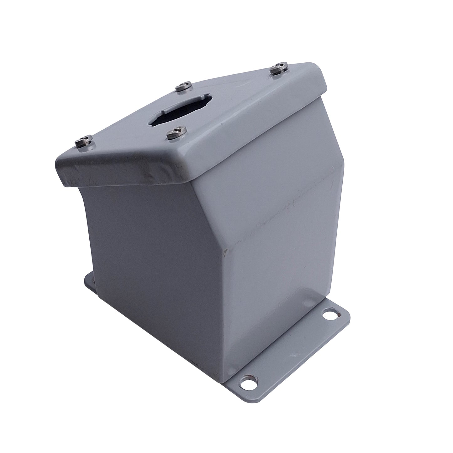 Used Saginaw SCE-1PBA Pushbutton Switch Enclosure, 1-Hole, 30mm PB, 4in x 4in x 5in