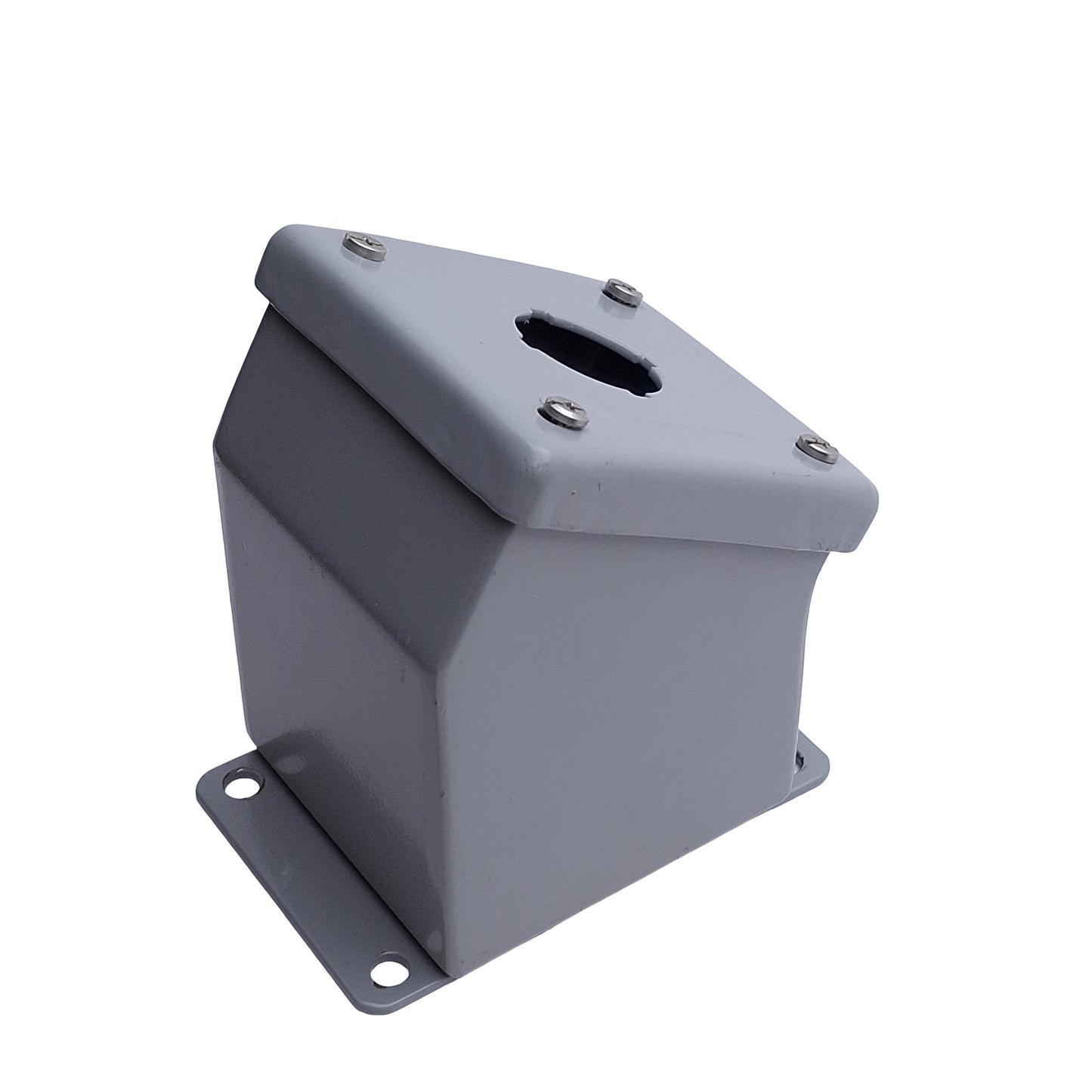 Used Saginaw SCE-1PBA Pushbutton Switch Enclosure, 1-Hole, 30mm PB, 4in x 4in x 5in