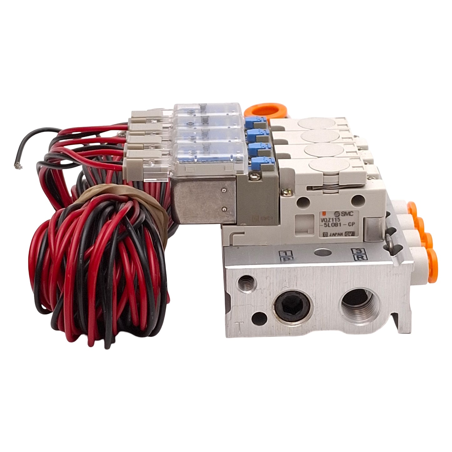 New – Open box SMC VQZ01-GCN003 Solenoid Valve Manifold, 4-Station, 0.7MPa, Rc1/8, 24VDC Coils