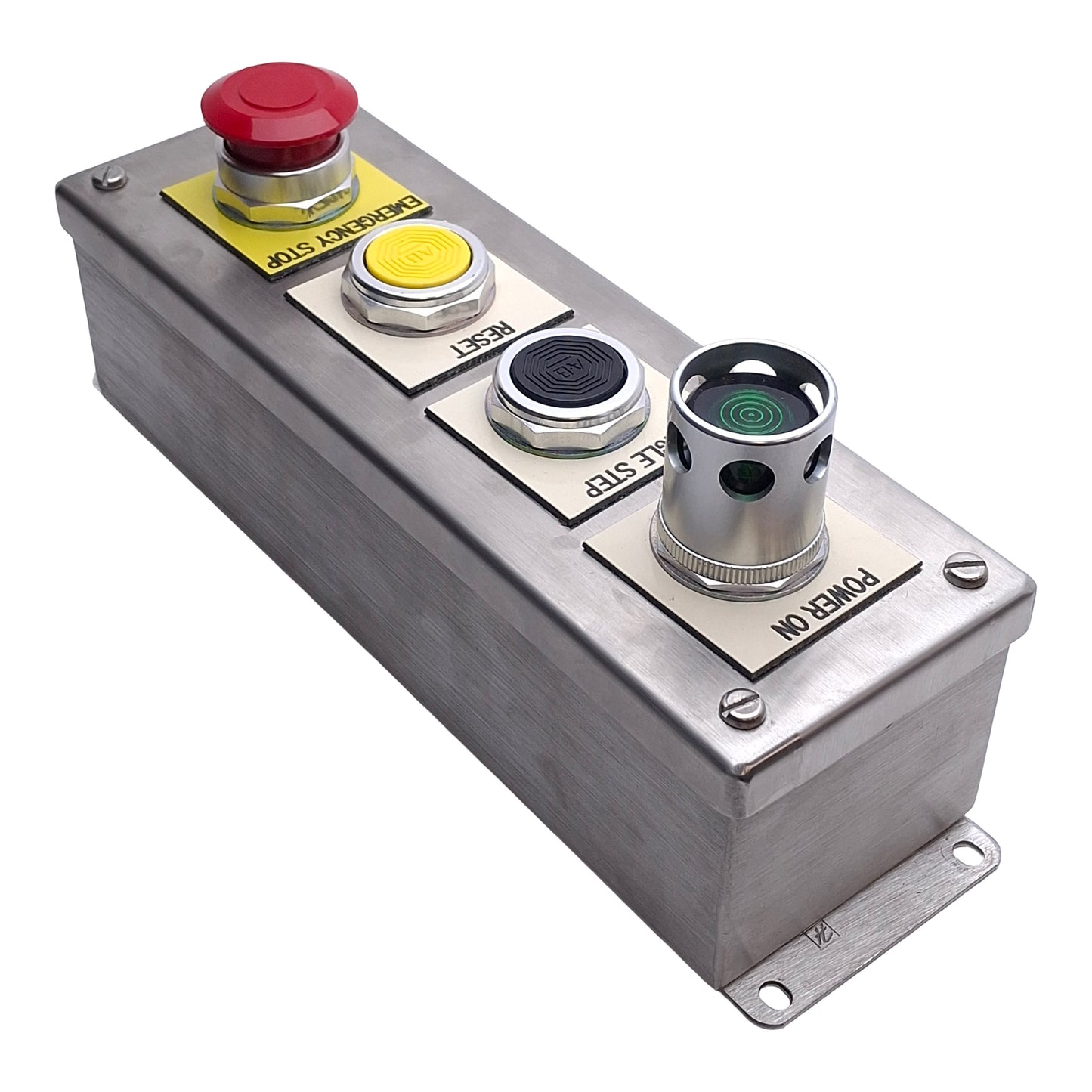 New – Open box Allen Bradley 800H/T Emergency Stop Control Station, 1NCLB / 1NO / 1NO / 1NO1NC
