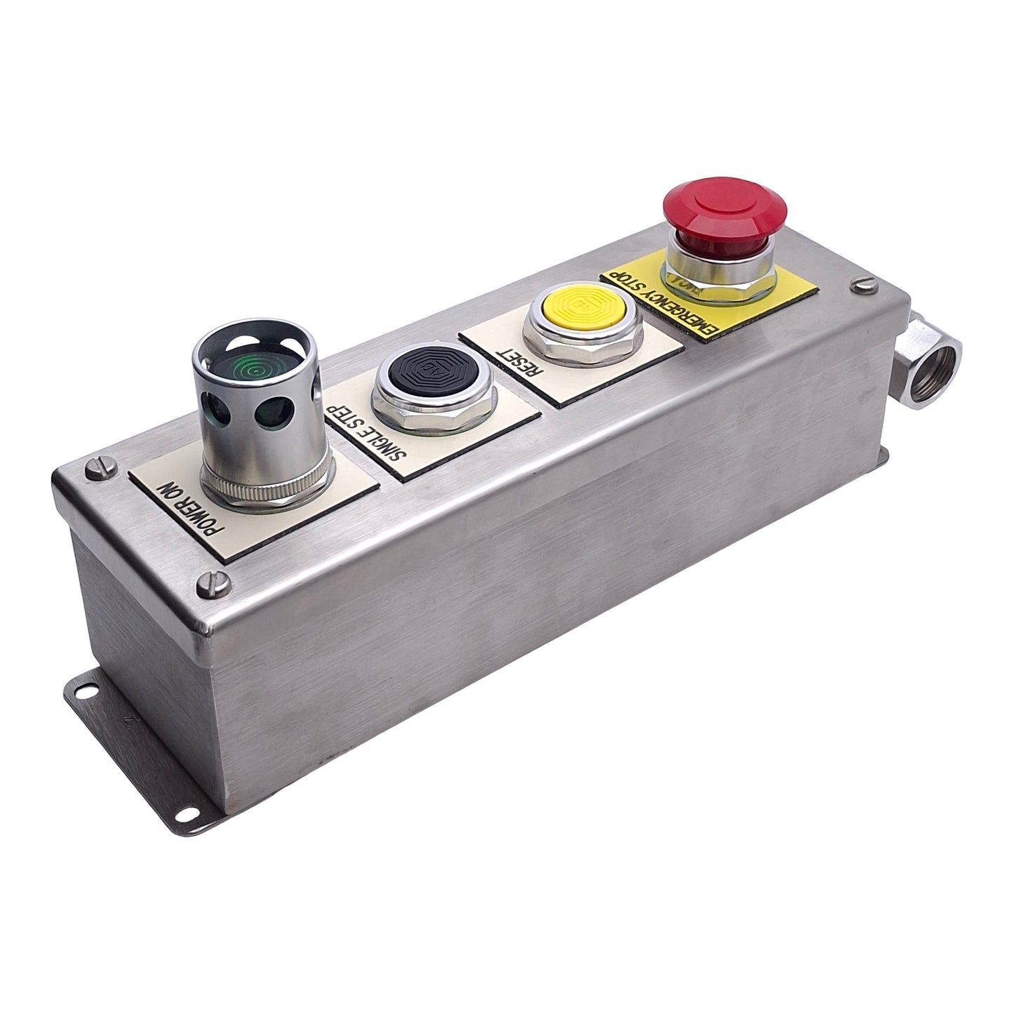 New – Open box Allen Bradley 800H/T Emergency Stop Control Station, 1NCLB / 1NO / 1NO / 1NO1NC