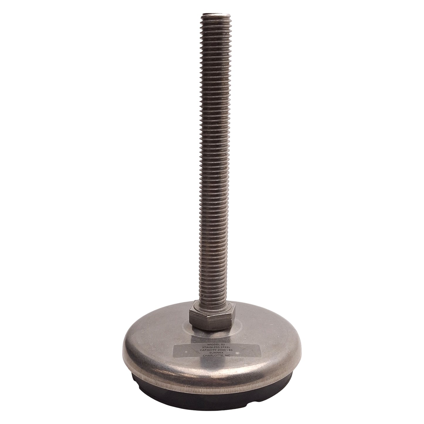 New – Open box Lot of 2 Sunnex Model 32 Stainless Steel Leveling Feet, 5/8in-11 x 6in, 2000lbs