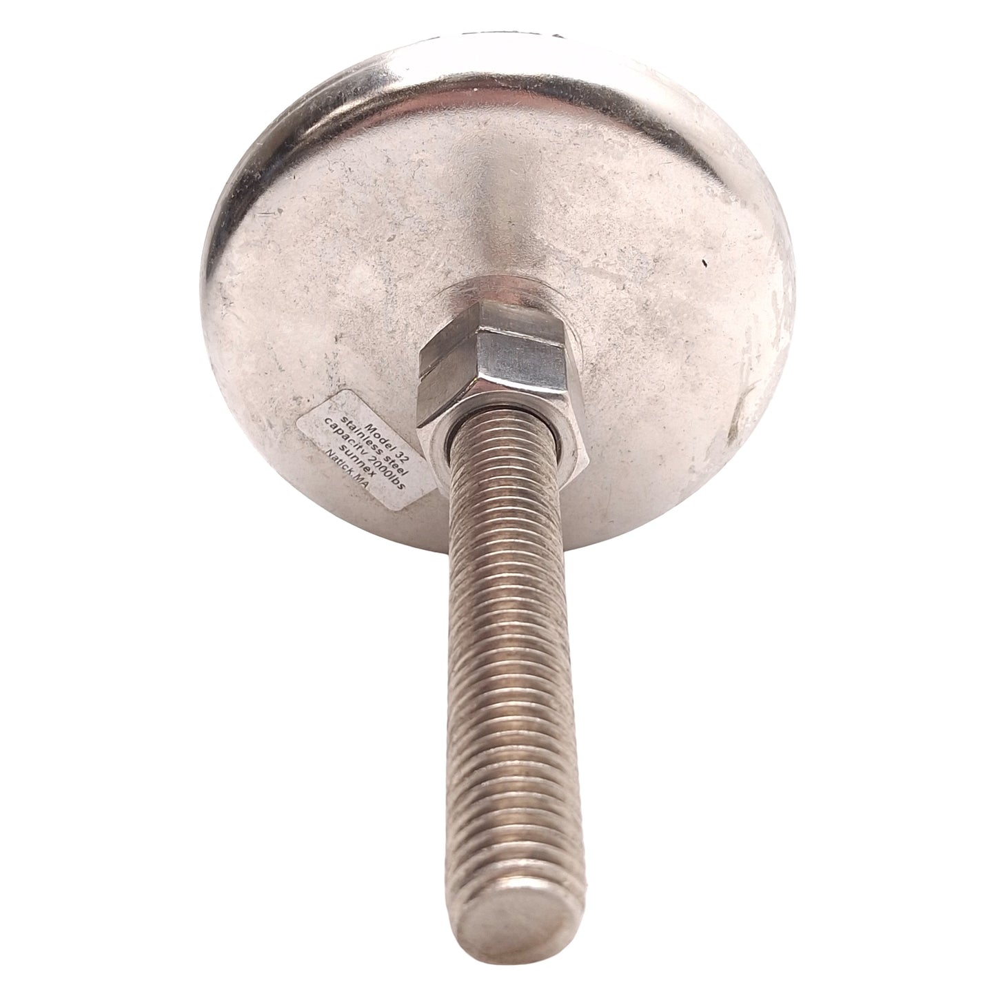 Used Lot of 2 Sunnex Model 32 Stainless Steel Leveling Feet, 5/8in-11 x 4in, 2000lbs