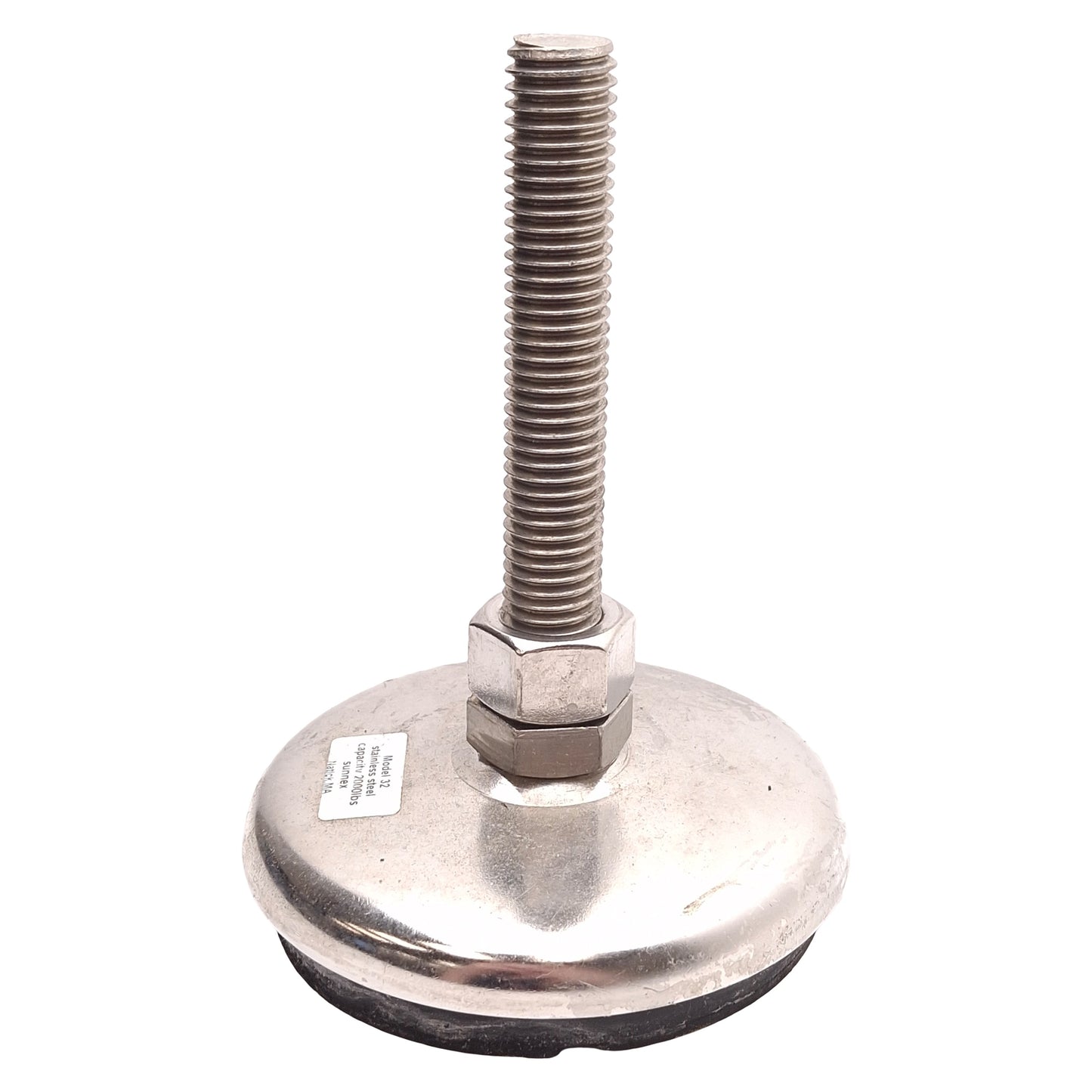 Used Lot of 2 Sunnex Model 32 Stainless Steel Leveling Feet, 5/8in-11 x 4in, 2000lbs