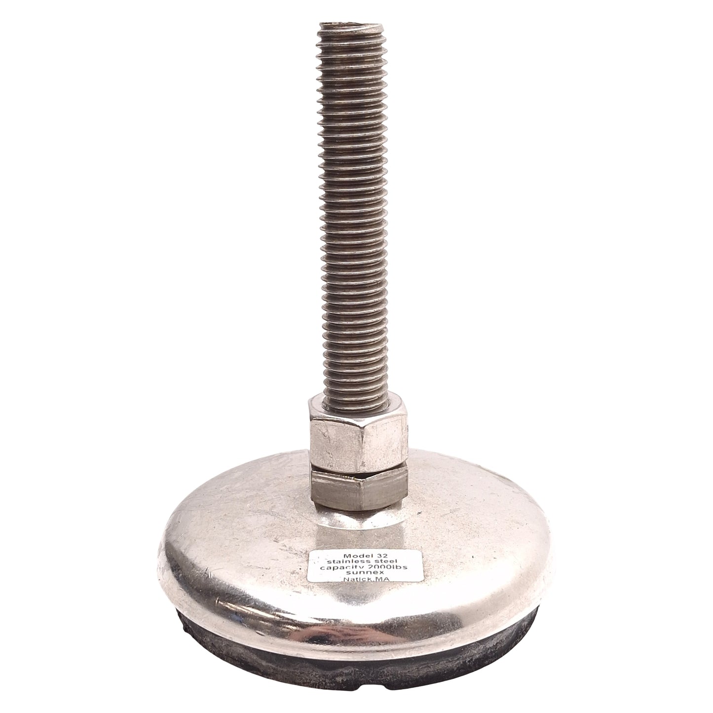 Used Lot of 2 Sunnex Model 32 Stainless Steel Leveling Feet, 5/8in-11 x 4in, 2000lbs