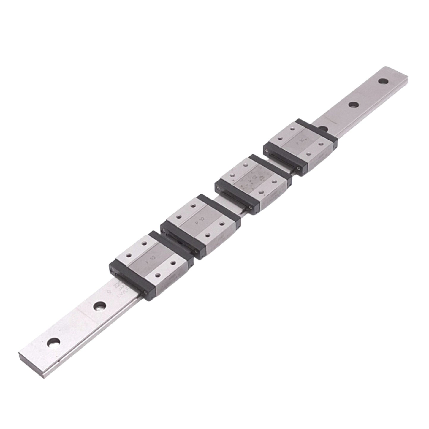 Used IKO LWLF24B (4x) Linear Motion Guide Blocks w/ 24x400mm Rail, 6.2kN Max Load