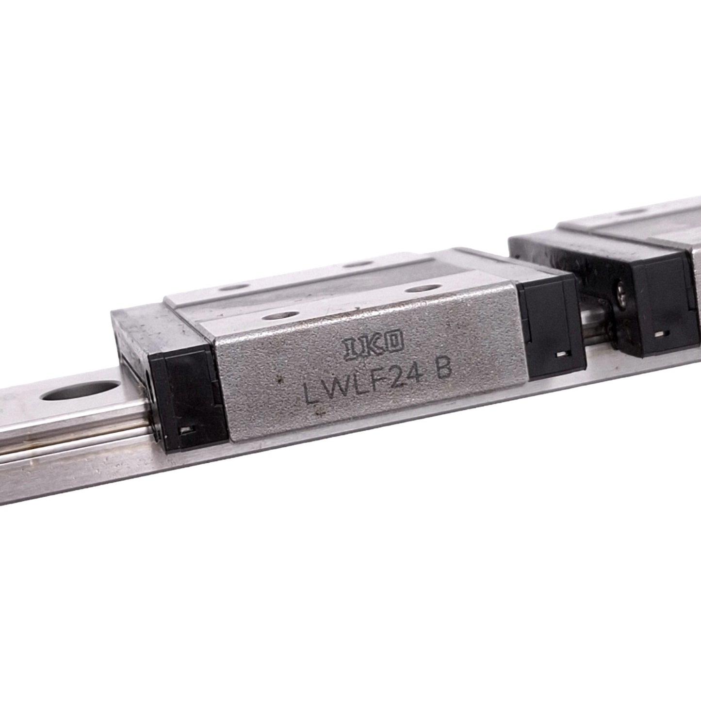 Used IKO LWLF24B (4x) Linear Motion Guide Blocks w/ 24x400mm Rail, 6.2kN Max Load