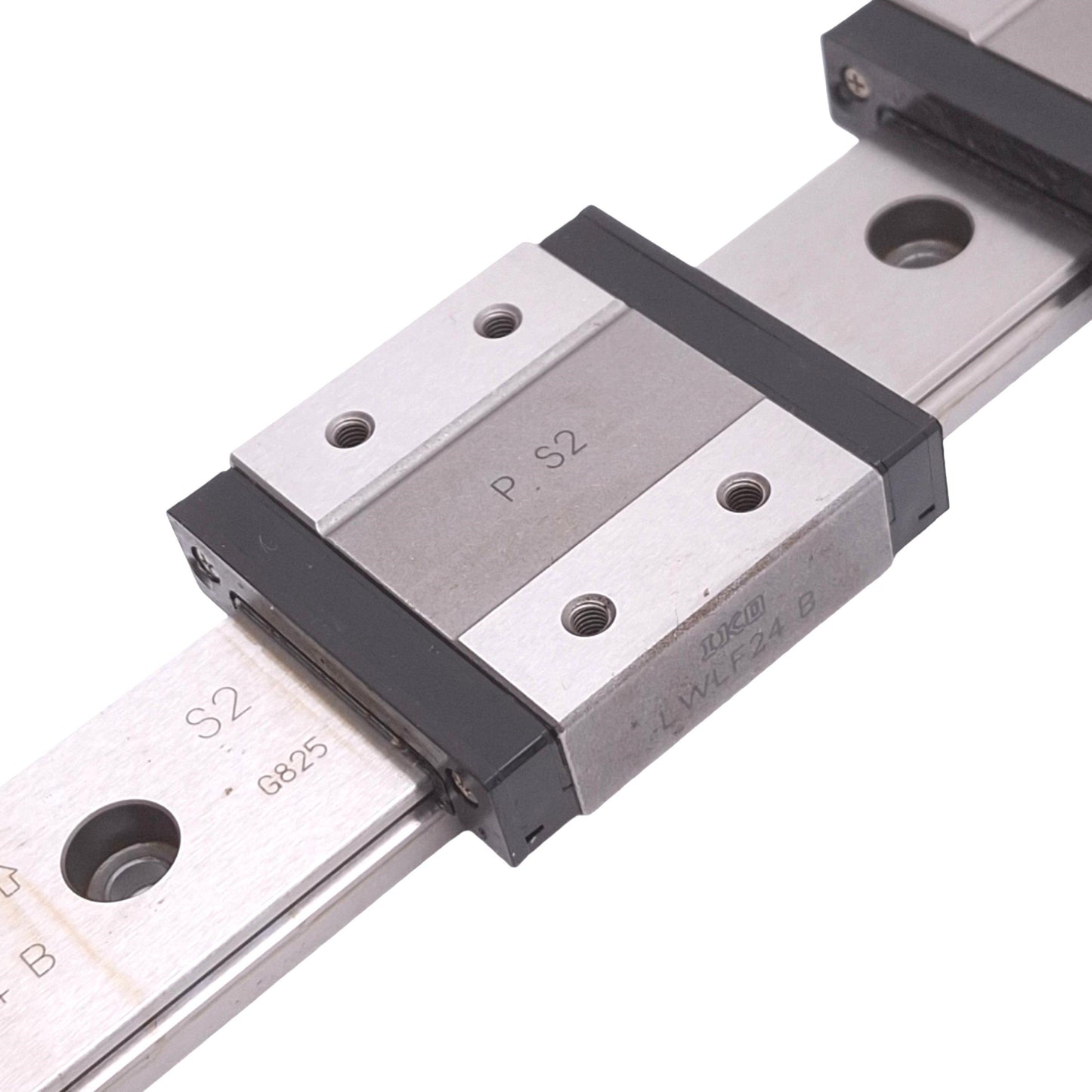 Used IKO LWLF24B (4x) Linear Motion Guide Blocks w/ 24x400mm Rail, 6.2kN Max Load